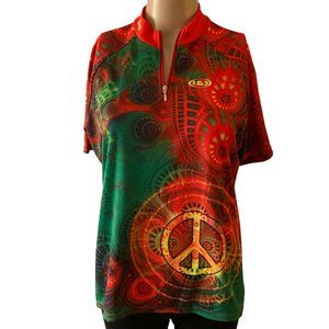 Louis Garneau Size L Rasta Tie-Dye Cycling Jersey